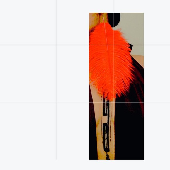 Red Feather Earrings OS - Picture 1 of 1